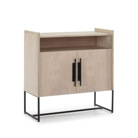 APARADOR 90x40x93 MADERA CEDRO NATURAL/METAL NEGRO