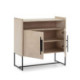 APARADOR 90x40x93 MADERA CEDRO NATURAL/METAL NEGRO