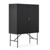ARMARIO 106x45x150 MADERA NEGRO/METAL NEGRO/DORADO