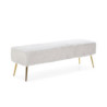 BANCO 142x43x45 METAL DORADO/TELA BLANCO