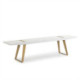 BANCO 190x35x45 MADERA BLANCO/METAL DORADO