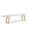 BANCO 190x35x45 MADERA BLANCO/METAL DORADO