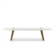 BANCO 190x35x45 MADERA BLANCO/METAL DORADO