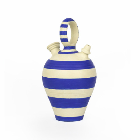 BOTIJO 18x18x31 ARCILLA BLANCO ROTO/AZUL