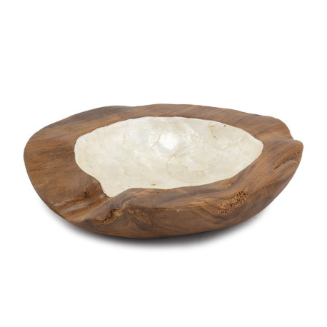 BOWL 40 cm aprox. MADERA NATURAL/NACAR