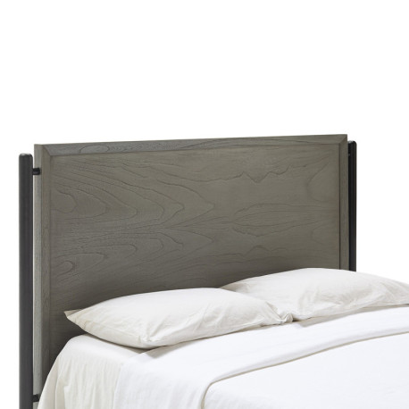 CABECERO 160x6x110 MADERA GRIS/NEGRO/METAL NEGRO