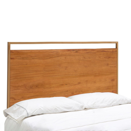 CABECERO 190x3x100 MADERA NATURAL/METAL DORADO