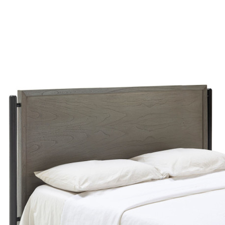 CABECERO 190x6x110 MADERA GRIS/NEGRO/METAL NEGRO