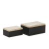 CAJA SET/2 26x17x12/20x13x9 MADERA NEGRO/MARMOL TRAVENTINO