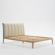 CAMA 157x217x104 MADERA DE FRESNO/P.PIEL BEIGE