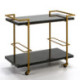 CAMARERA 91x51x81 GRANITO NEGRO/METAL DORADO