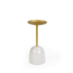 CANDELABRO 12x12x26 METAL DORADO/BLANCO