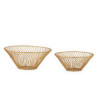 CENTRO DE MESA SET/2 12x5x12/10x4,5x10 METAL DORADO
