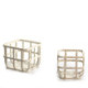 CESTO SET/2 39x40x31 / 30x31x29 MADERA BLANCO ANTIQUE