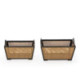 CESTO SET/2 52x35x30 / 47x28x28 MADERA NEGRO/RATAN NATURAL