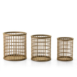 CESTO SET/3 53x53x58 / 45x45x53 / 37x37x48 MADERA NATURAL
