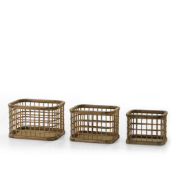 CESTO SET/3 50x40x32 / 43x33x30 / 37x24x28 MADERA NATURAL