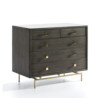 COMODA 110x55x95 METAL DORADO/MADERA GRIS