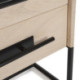 COMODA 120x45x93 MADERA MINDI NATURAL/METAL NEGRO