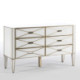 COMODA 134x46x82 ESPEJO/CRISTAL BLANCO/DM DORADO