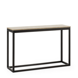 CONSOLA 119x36x78,5 MADERA NEGRO/MARMOL TRAVENTINO