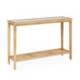 CONSOLA 120x36x80 MADERA NATURAL/CRISTAL/RATAN