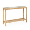 CONSOLA 120x36x80 MADERA NATURAL/CRISTAL/RATAN