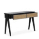 CONSOLA 120x40x80 MADERA NEGRO/RATAN NATURAL