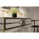 CONSOLA 120x45x80 CRISTAL BLANCO/NEGRO / METAL DORADO / DM DORADO/NEGRO