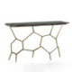 CONSOLA 130x41x77 PIEDRA NEGRO/HIERRO FORJADO DORADO