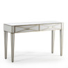 CONSOLA 133x40x78 ESPEJO/CRISTAL BLANCO/DM DORADO