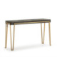 CONSOLA 140x45x82 MADERA NATURAL OSCURO/METAL DORADO
