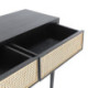 CONSOLA 140x45x87 MADERA NEGRO/RATAN NATURAL