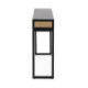 CONSOLA 142x30x84 MADERA NEGRO/RATAN NATURAL/METAL NEGRO