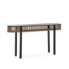 CONSOLA 150x33x80 MADERA ARENA/NEGRO/METAL NEGRO