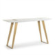CONSOLA 150x40x80 MADERA BLANCO/METAL DORADO