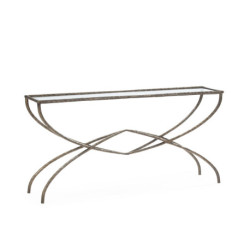 CONSOLA 156x35x78 METAL/CRISTAL DORADO ANTIQUE
