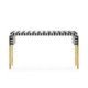 CONSOLA 156x38x85 CRISTAL BLANCO/NEGRO/ACERO DORADO CHAMPAGNE/DM NEGRO