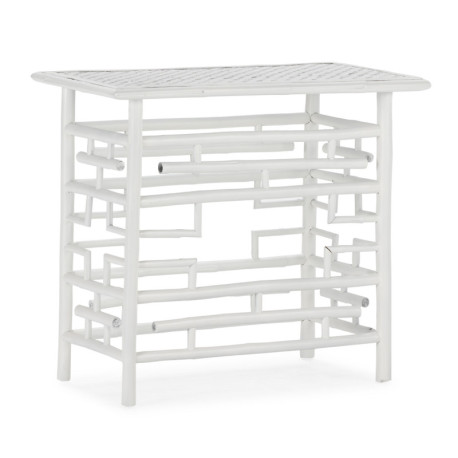 CONSOLA 45x90x80 BAMBU/RATAN BLANCO