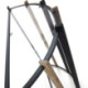 CONSOLA 81x28x77 CRISTAL/MADERA NATURAL/METAL NEGRO