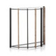 CONSOLA 81x28x77 CRISTAL/MADERA NATURAL/METAL NEGRO