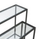 CONSOLA SET/2 148x24x70/122x24x56 METAL NEGRO/CRISTAL