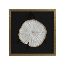 CUADRO 60x6x60 CRISTAL/MADERA DORADO/BLANCO