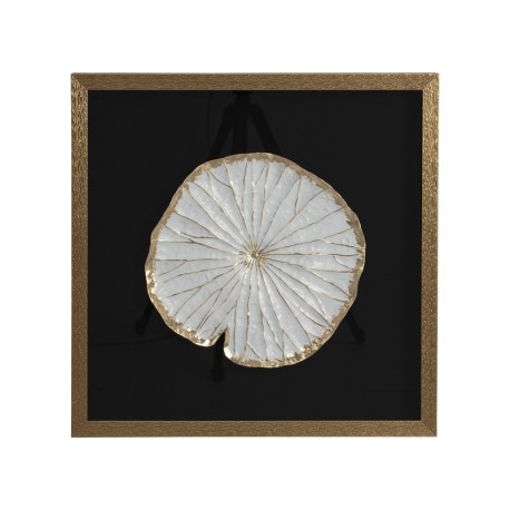 CUADRO 60x6x60 CRISTAL/MADERA DORADO/BLANCO