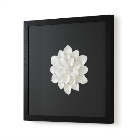 CUADRO 90x6x90 CRISTAL/RESINA/MADERA NEGRO