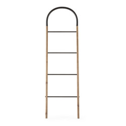 ESCALERA 49x3x170 METAL GRIS/MADERA NATURAL