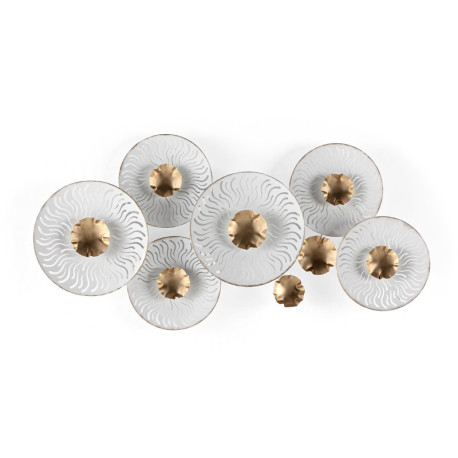 ESCULTURA 110x5,5x55 METAL DORADO/BLANCO