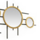 ESCULTURA 134x2x40 METAL NEGRO/DORADO/ESPEJO