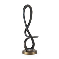 ESCULTURA 29x29x98 METAL BRONCE ENVEJECIDO/DORADO ANTIQUE