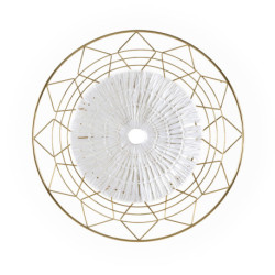 ESCULTURA 60x6x60 METAL DORADO/CUERDA PAPEL BLANCO